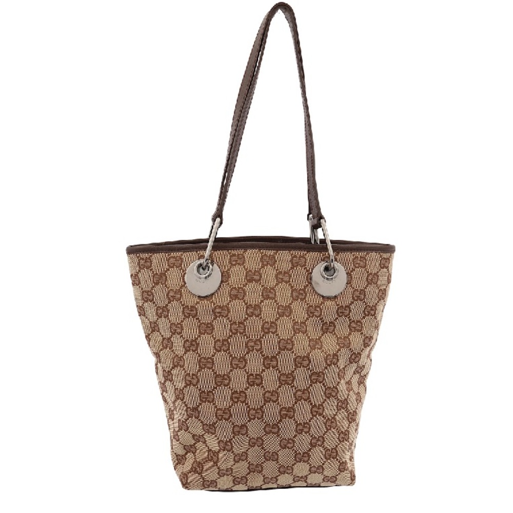 Gucci Authentic Beige Monogram Small Eclipse Tote - image 1